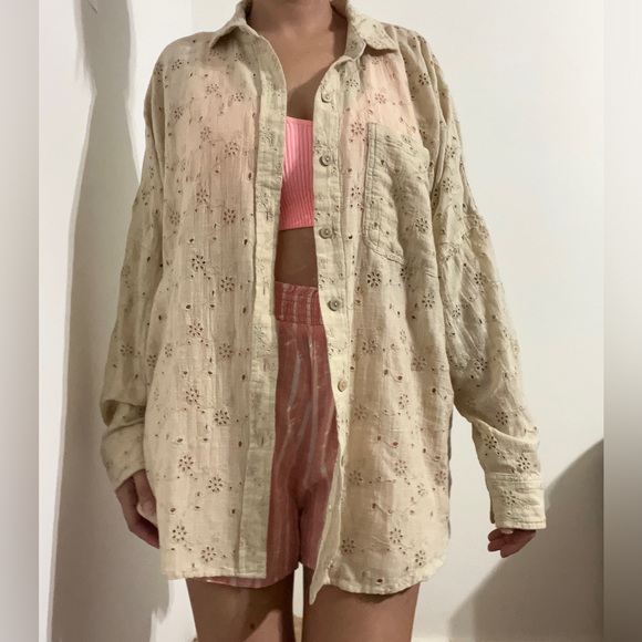 American eagle oversized button down shirt NWT - Picture 4 of 7